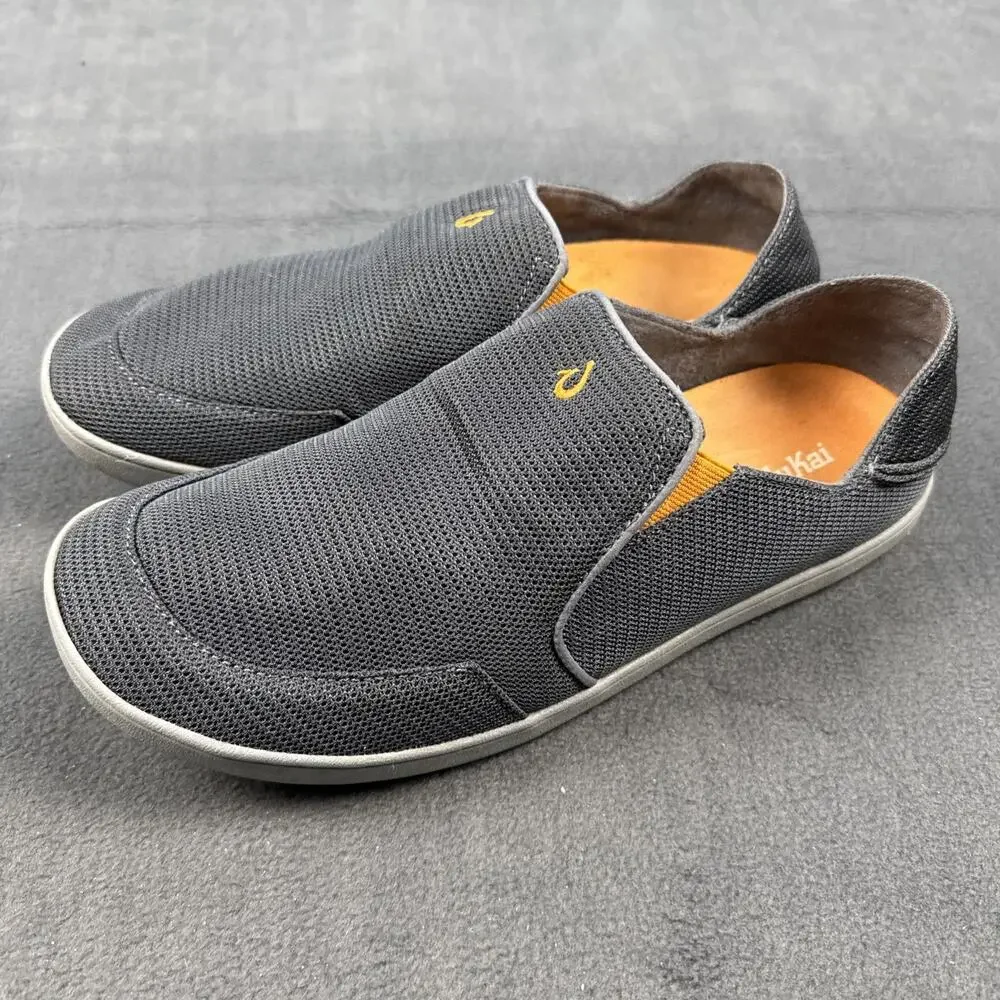 OLUKAI Nohea Mesh Men's 11.5 Slip On Sneakers Lightweight Gray Excellent